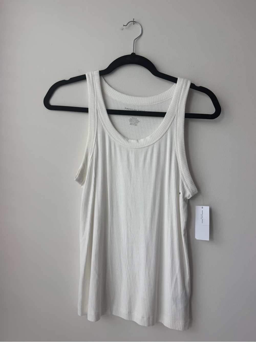 American Eagle Outfitters Ribbed Cream Tank Top - Women's